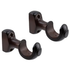 Wood Curtain Rod Brackets,Dark Brown Support Bracket,4.5 x 2.56 Window Curtai...