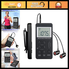 Portable AM/FM Pocket Radio with Digital Tuning, LCD Display, Rechargeable Mini