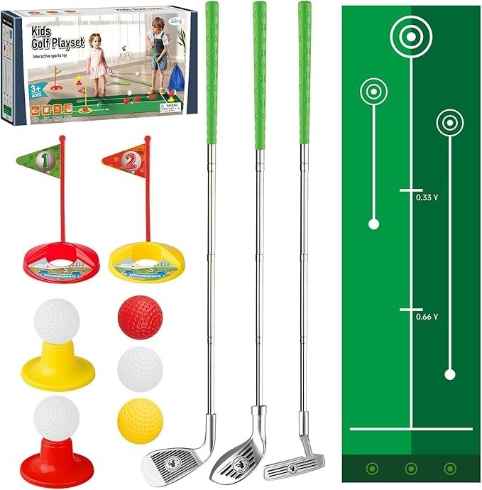 Clubs For 2 3 4 5 Years Old, Retractable Toddler Golf Set Wi