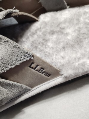 NWT $89 LL Bean Men “Wicked Good” Slipper Scuff 4 GRAY/TAUPE 