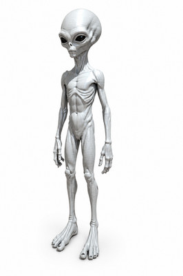 Grey Alien Figure 22cm Area 51 UFO Sci-Fi Statue 3D Statue Hand Painted