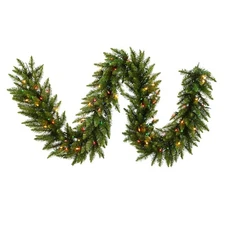 Vickerman Camdon Fir 14 Inch Artificial Pre Dura Lit Christmas Garland, Green