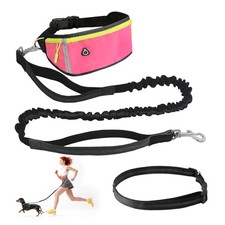 Hands Free Dog Leash with Zipper PouchWaist Dog Leash with Adjustable Waist B...
