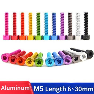 M5 Aluminum Alloy Allen Bolt DIY Socket Cap Screws Hex Head Anodised Coloured