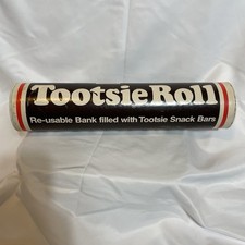 Vintage TOOTSIE ROLL BANK 13.5"  Coin Piggy Bank Tube Advertising Promo EMPTY