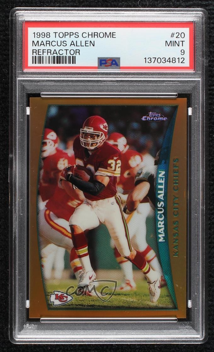 1998 Topps Chrome Refractor Marcus Allen #20 PSA 9 MINT HOF 06bg