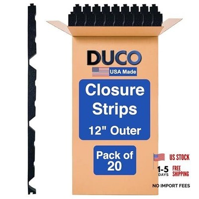 Duco USA-Made R Panel Foam Closure Strips - Pack of 3ft Black Outer 20