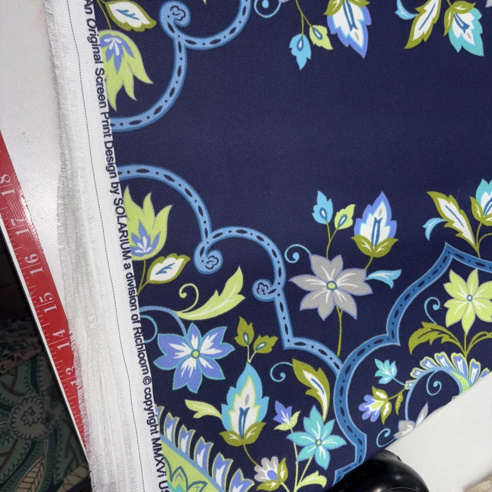 Richloom Solarium Paisley Blue Green Upholstery Each Panel Is 32”x 55” - Image 4 of 4