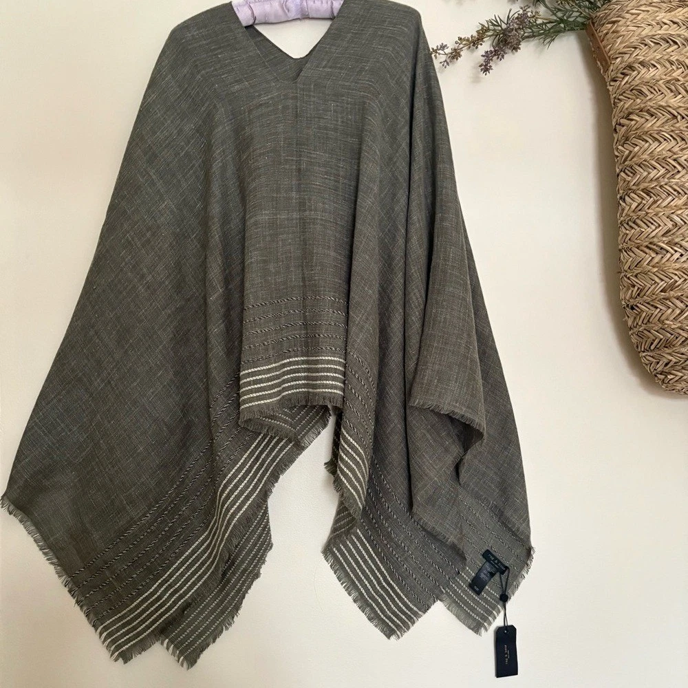 Rag & Bone NWT Lightweight Charcoal Gray Poncho Cape -$295