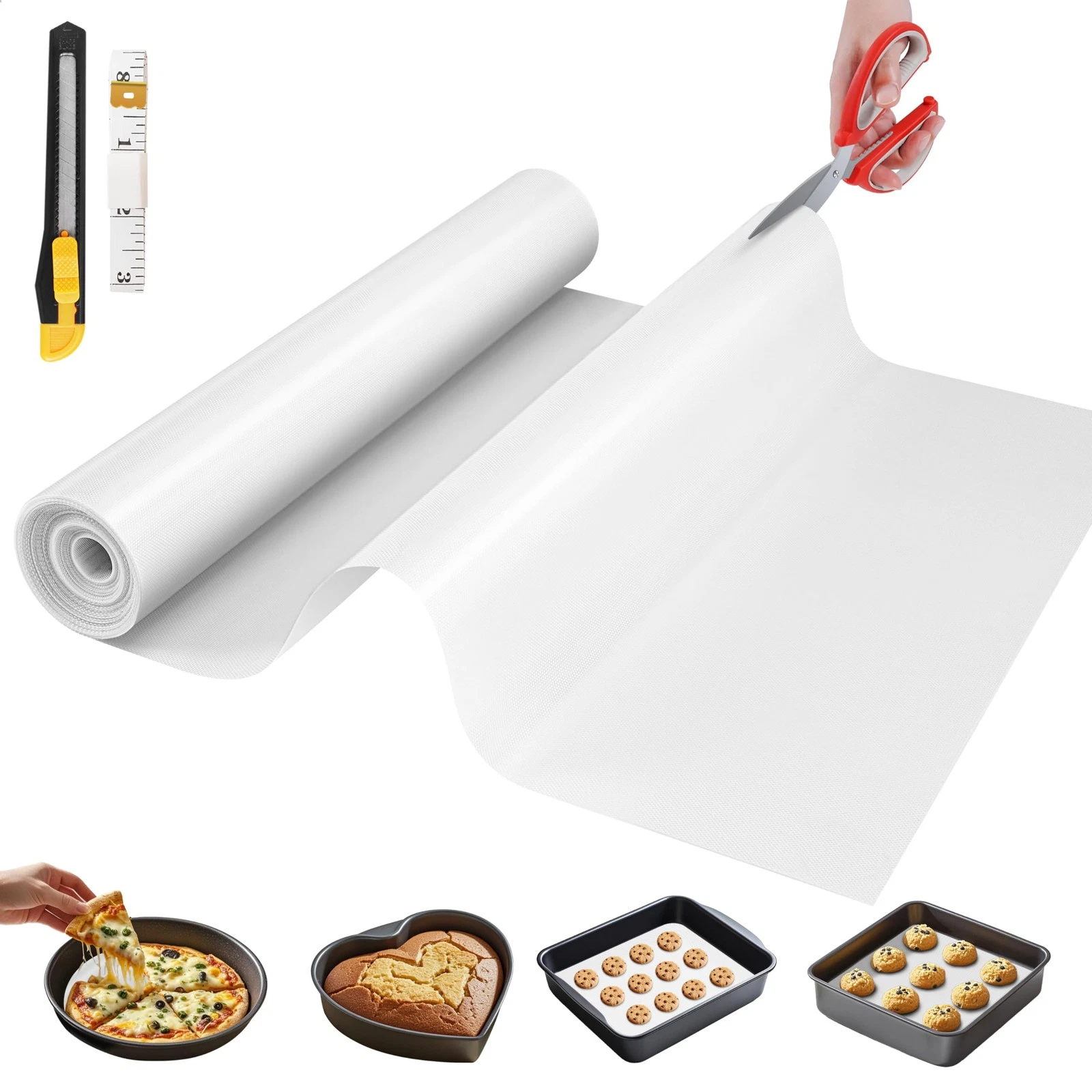 Silicone Baking Mat, 16 IN x 10 FT Free Cutting Baking Sheet,Non-Stick Reusab...