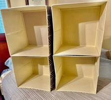 Collapsible Fabric Cube Storage Bins (10.5"x10.5") 4 Pack -Grey/Off white design