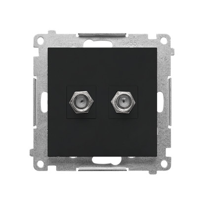 55 MODULE MATTE BLACK SOCKET 2X TYPE F TASF2.01/149