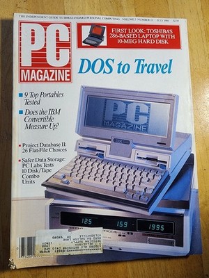 PC MAGAZINE July 1986 Dos Portables IBM Toshiba 286 Laptop EARLY COMPUTER