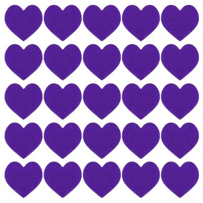 Felt Heart Shape Heart Pom Pom Hearts Craft 3.94'' x 3.94'', Purple,Pack of 100