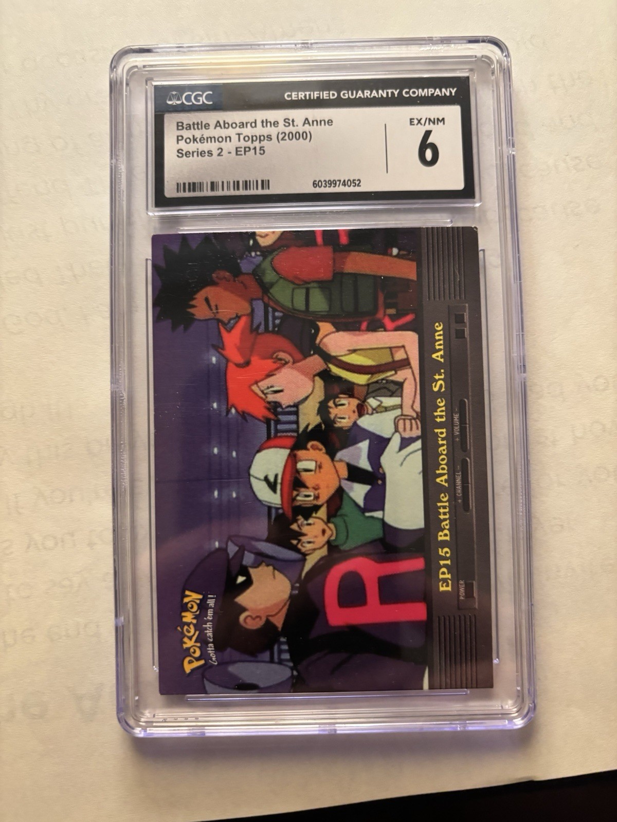 Pokemon 2000 Topps Blue Logo Battle Aboard the St Anne EP15 TV Animation Edition