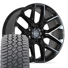 Df17b Black 22x9 Rims 28545r22 At2 Tires Set Fits Ram Df17b Black 22x9 Rims 28545r22 At2 Tires Set Fits Ram