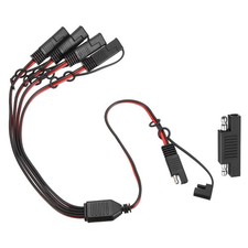 18AWG SAE Y Splitter 1 to 4 Cable 1.8 ft with Caps  Polarity Reverse Adapter
