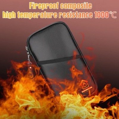 Vertical File Folder Fireproof Bag Two Zippers Document Folder for Safe Storage