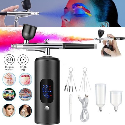 Airbrush Set Spritzpistole+Kompressor Kabelloses Airbrush für Make-up Nagelkunst