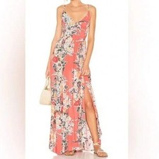 Intimately Free People Through the Vine Pink Floral Printed Maxi Dress Sz Large