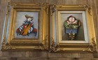 Lot 2 Signed J. Roybal Oil Paintings Lady Cello & Horn Whimsical Original Framed — photo 1