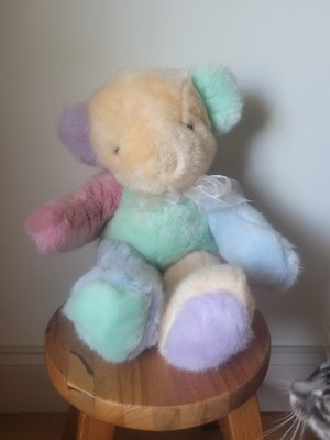 15'' Bestever Spring Mist Rainbow Pastel Patchwork Bear Stuffed Animal Plush Toy