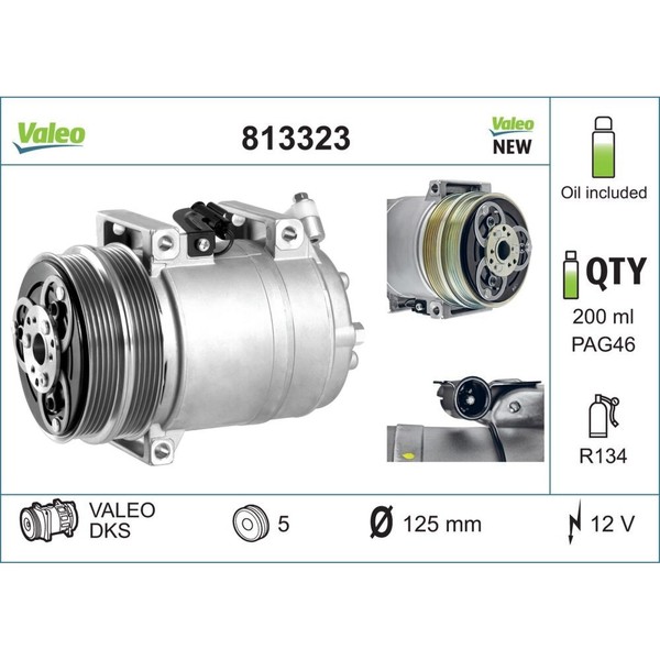 Valeo 813323 Kompressor Klimaanlage FüR Volvo Ford-image
