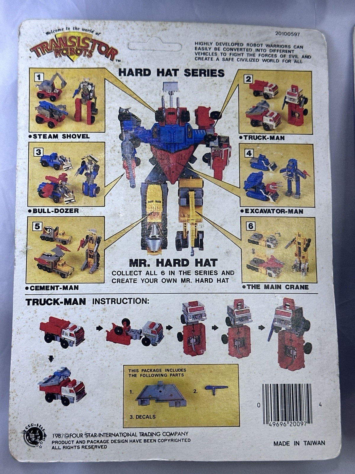 Mr Hard Hat Transistor Robots No Transformers Devastator Four Star 1987 Rare