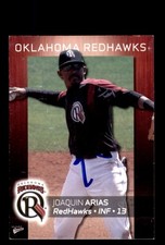 Signed Baseball Card Auto 2008 Oklahoma City RedHawks #1 Joaquin Arias