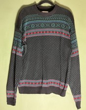 Vintage Alps Merrimac Valley 100 Wool Knit Ski Sweater Men  s Size Large