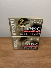 Maxell 2 Pack VHS-C VHSC TC30 TC-30 HGX-Gold Camcorder Videocassette NEW SEALED