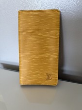 Louis Vuitton Epi Yellow Folding Long Wallet Checkbook Tassil Leather