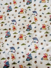 Disney Winnie the Pooh Pooh's Day In The Park Cotton Fabric Remnant 9 x 48 in