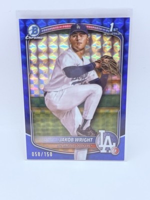 2025 Bowman - Chrome Prospects Jakob Wright #BCP-143 Blue Geometric Refractor...