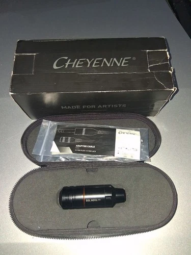 Cheyenne Sol Nova 2.5 Adjustable Black Tattoo Pen w/ Adapter Cable Case Box image 2
