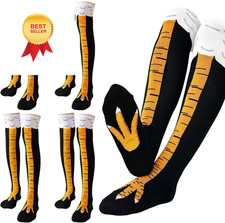 4 Pair 25.6 Inch Chicken Leg Socks,Crazy Funny Socks for Women...