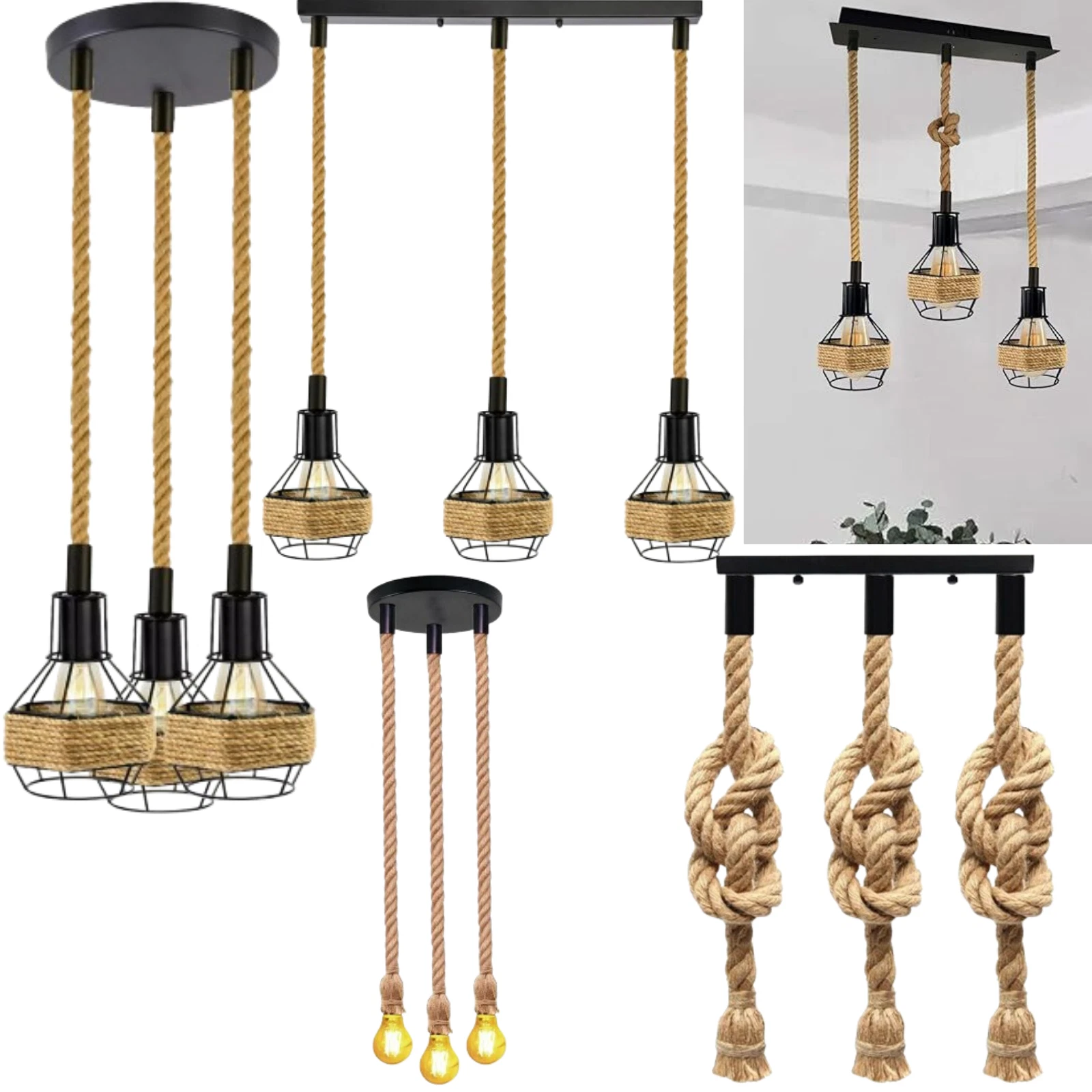  Hängelampe Retro Metall Anhänger Deckenleuchten