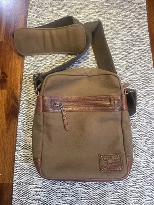 Will Leather Goods Brown Canvas & Leather Crossbody Bag