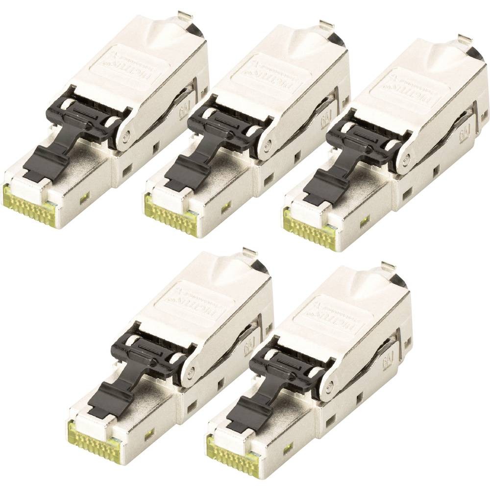 Module RJ45 encastrable CAT 6a blindé Digitus DN-93631-5 avec boîtier métallique robuste x5
