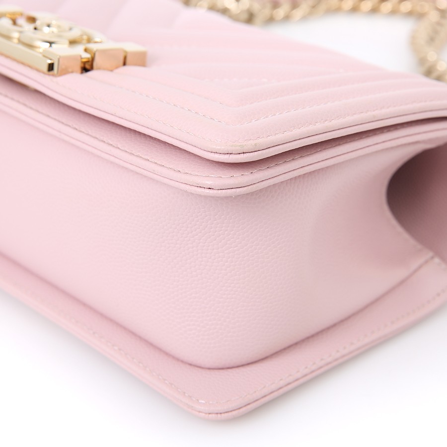 Chanel  Boy Small Flap Bag Pink Chain Crossbody A67805 Authentic image 9