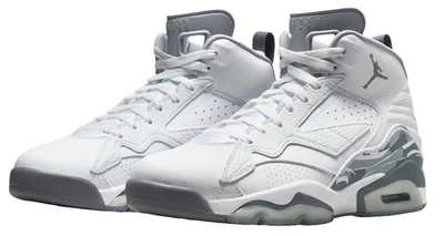 Jordan Gray and White Athletic Shoes Classic Design Jordan Air Jordan 1 Mid Mens Lifestyle Shoes Light Smoke  main image 4