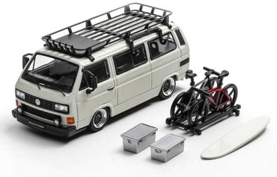 VW Volkswagen T3 - BBS Rims + accessoires  - matte white - Mortal 1:64