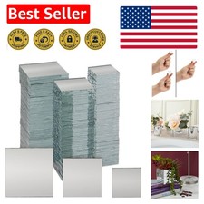 Versatile 150-Piece Silver Glass Mirror Tiles in 3 Sizes for Crafting Elegance