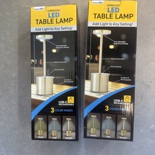 2 Of Sensor Brite Cordless Led Table Lamps Usb-c Rechargeable Gold Nib 2 Of Sensor Brite Cordless Led Table Lamps Usb-c Rechargeable Gold Nib