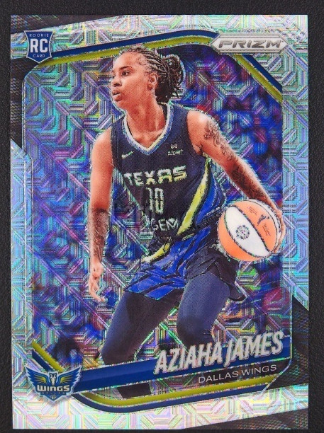 Aziaha James 2025 Panini WNBA Prizm 23/25 Silver Mojo RC Wings #83