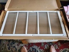 Steel Return Air Grille White 32" x 16", outer dimensions 33.75" x 17.75" Used