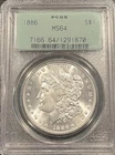 1886 Morgan Silver Dollar Pcgs Ms 64