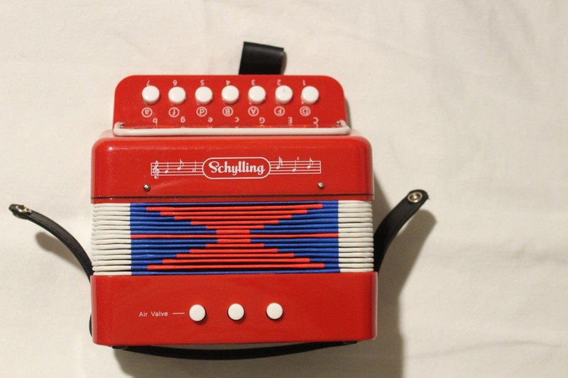 Schylling Accordion Used Red White and Blue 10 Button