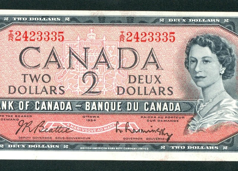 $2 1954 ((AU)) Bank of Canada - Ottawa ** PAPER CURRENCY AUCTIONS