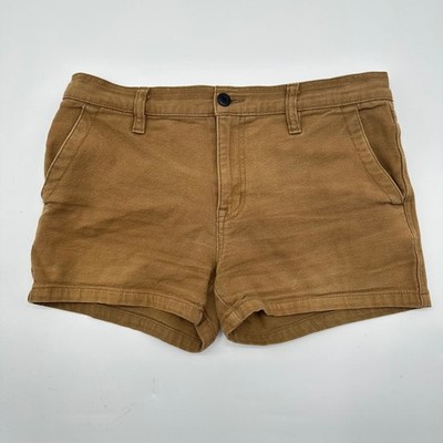 American Giant Roughneck Stretch Canvas Shorts Brown Duck Tan Womens 28 USA Made